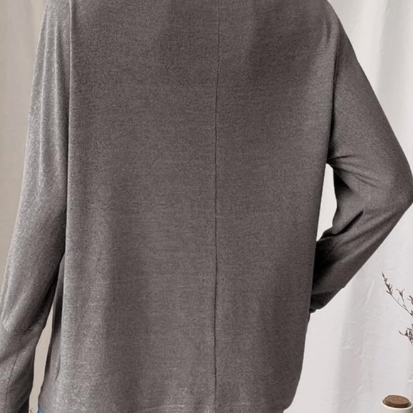 Cupshe Gray Oversized Long Sleeve Swim Over Up Top Size L #170 - Picture 4 of 9